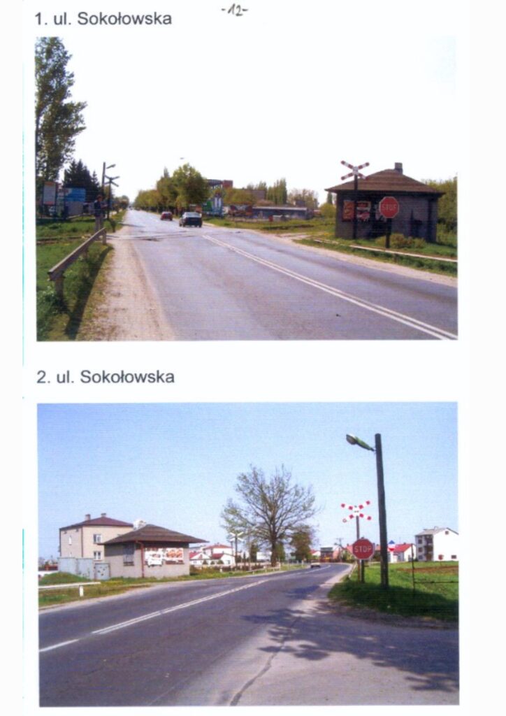 Rok 2004. Przejazd kolejowy w Strzale kilka dni przed rozbiórką nieczynnej już strażnicy przejazdowej.