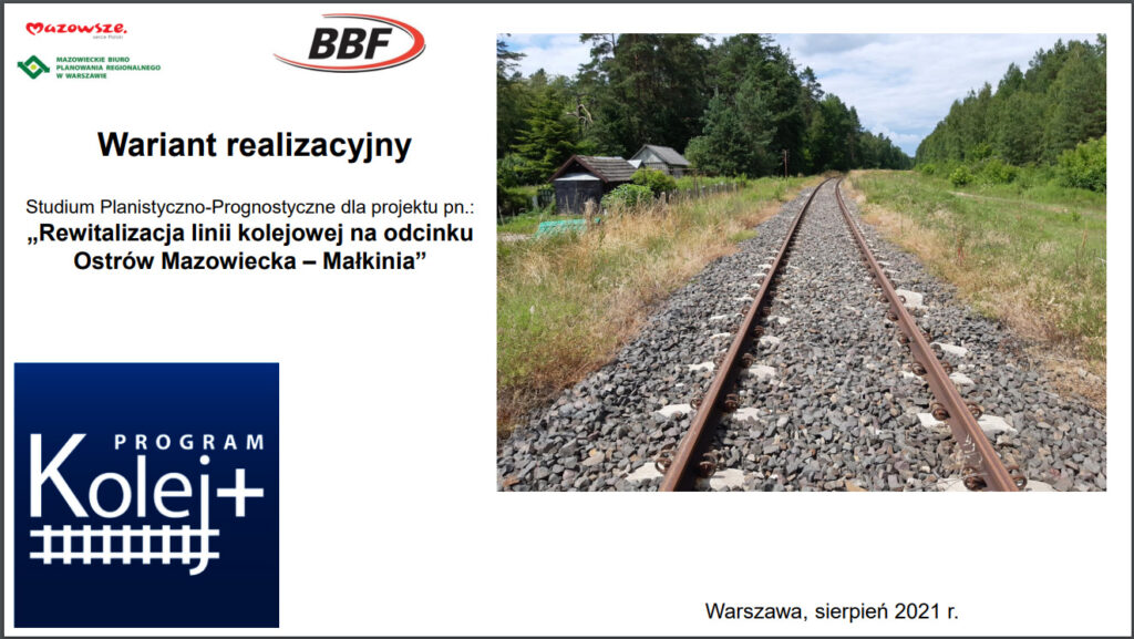 Ogólna prezentacja planów rewitalizacji linii kolejowej nr 34 na odcinku Ostrów Mazowiecka - Małkinia