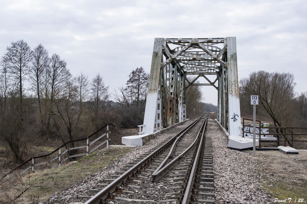 Widok na remontowany most nad Liwcem od strony Sokołowa Podlaskiego.